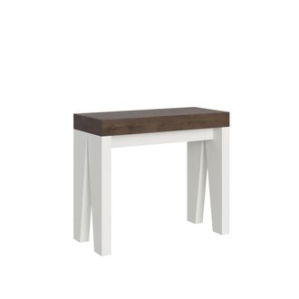 Itamoby Itamoby - Consolle Allungabile 90x40/300 Cm Naxy Mix Piano Noce - Struttura Bianco Frassino