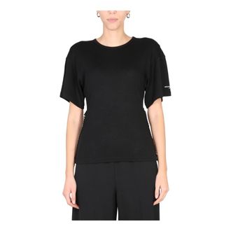 Stella McCartney Stella McCartney, T-Shirts, female, Black, Size: XS Falabella Chain Jersey T Shirt