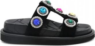 Kurt Geiger Orson Crystal Sandal - Dames - Sleehakken - Zwart - 36 EU - Su&egrave;de - Schoenen