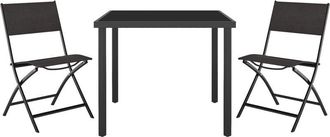 vidaXL Juego De Comedor De Jard&iacute;n 3 Piezas Acero Vidaxl