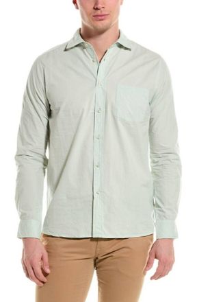 Velvet Long Sleeved Brooks Shirt In Green