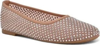Nine West Burnne Studded Mesh Flat in Light Natural at Nordstrom, Size 10.5
