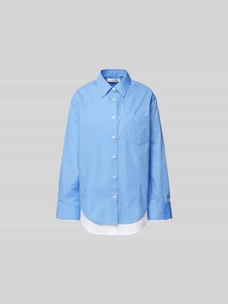 Victoria Beckham Hemdbluse mit Knopfleiste in Sky, Gr&ouml;&szlig;e XS/S