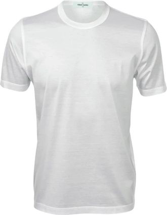 Gran Sasso T-shirt in maglia - Heren - Ronde hals truien - Wit - 3XL - Katoen - Truien & Vesten