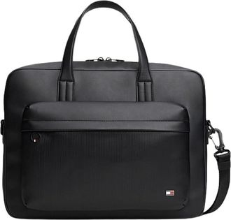 Tommy Hilfiger Mens TH FLAG COMPUTER BAG AM0AM13989 Computer Bag, BLACK, One Size