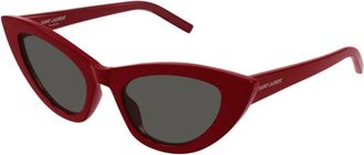 Saint Laurent Lily Zonnebril - Dames - Zonnebrillen - Rood - 52 MM - Accessoires