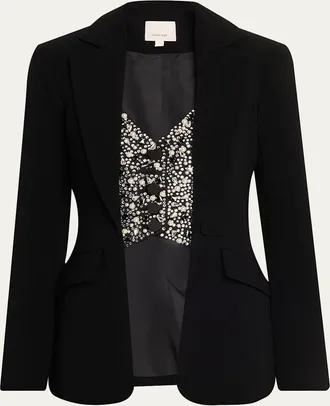 Cinq à Sept Cynthia Embellished Combo Blazer