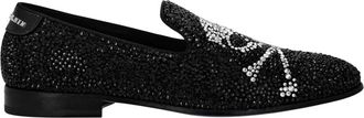 Philipp Plein Moccasin Skull&Bones - unisex - Loafers - Zwart - 41 EU - Leer - Schoenen