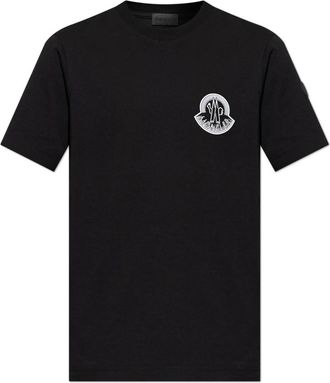 Moncler T-shirt met bedrukt logo - Heren - T-shirts - Zwart - M - Katoen - Tops