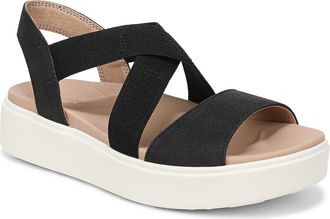 Dr. Scholls Madicldease Slingback Platform Wedge Sandal in Black at Nordstrom, Size 7.5