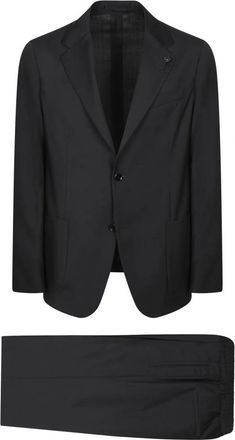 Lardini Elegant Tweedelig Pak - Heren - Business pakken - Zwart - M - Tweed - Kostuums