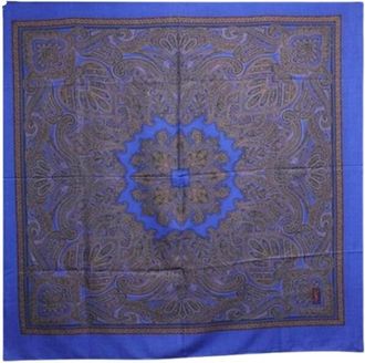 Saint Laurent Pre-owned Scarves, female, Blue, Size: ONE SIZE Pre-owned Fabric Scarf