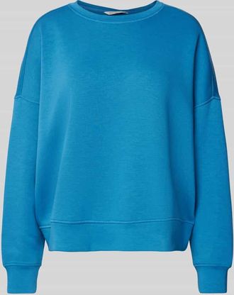 Moss Copenhagen Sweatshirt mit gerippten Abschl&uuml;ssen Modell Dalvina in Royal, Gr&ouml;&szlig;e S/M