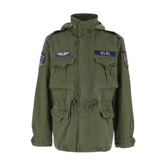 Polo Ralph Lauren Jas met patches - Heren - Mantels - Groen - Maat: XL Katoen