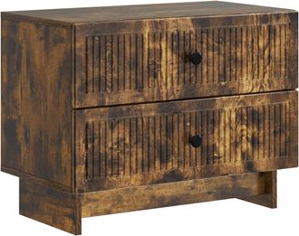 vidaXL Armario De Noche Roble Ahumado 62 X 34,5 X 47,5 Cm Vidaxl