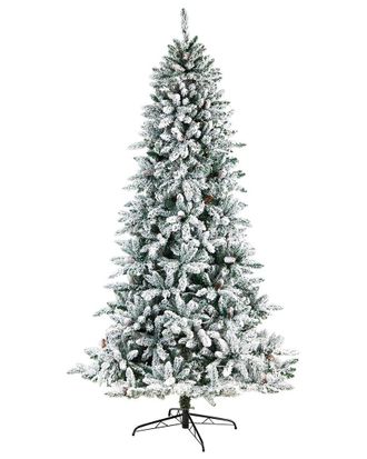 Nearly Natural 8Ft. Flocked Livingston Fir Artificial Christmas Tree