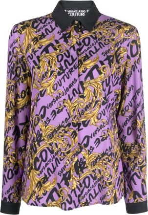 Versace Jeans Couture Paarse Casual Shirt Hal 2A1Ns 163G31 - Dames - Overhemden - Veelkleurig - S - Overhemden