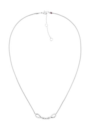 Tommy Hilfiger Womens 2780735 Ladies TH Twist Necklace - Silver Stainless Steel - One Size