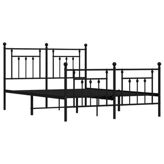 Berkfield Home Metal Bed Frame with Headboard & Footboard Black 140x190 cm