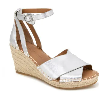 Gentle Souls Charli X Wedge Sandal in Silver Leather at Nordstrom, Size 8.5