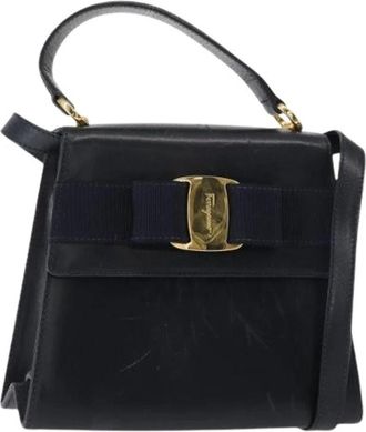 Ferragamo Pre-owned Handbags, female, Blue, Size: ONE SIZE Pre-owned Leather Handbag