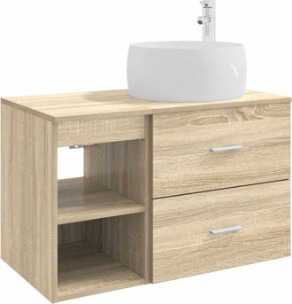 vidaXL Juego De Muebles De Ba&ntilde;o 2 Uds. Roble Sonoma Vidaxl