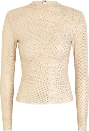 Self Portrait embellished long-sleeved top - Neutrals