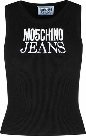 Moschino Black Viscose Blend Tank Top