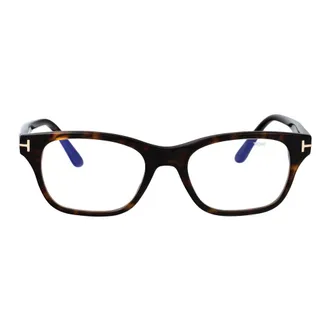 Tom Ford Glasses, unisex, Black, Size: 53 MM Blue Block Rectangular Opticals