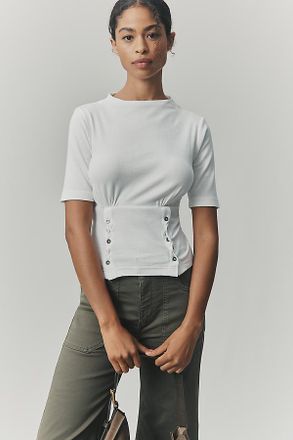 Pilcro Button-Bodice Waisted Top