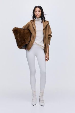 H&M Knitted Zip-through Hoodie in Dark Beige at Nordstrom, Size X-Small