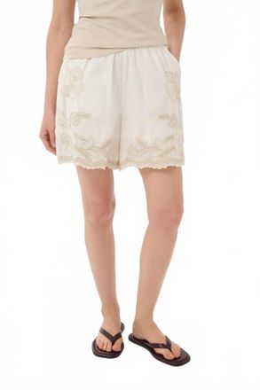 Part Two French Oak Embroidered Shorts In White