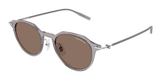 Montblanc MB0355S Asian Fit 012 Mens Sunglasses Grey Size 49
