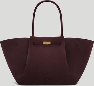 DeMellier The New York in Burgundy Suede & Burgundy Smooth Leather Shoulder bag