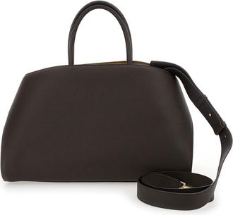 Ferragamo Womens Handbag Hug Bicolor Brown Leather Calf Handbags Hand Bags
