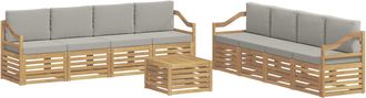 vidaXL Conjunto De Sof&aacute;s De Exterior 9 Uds. Blanco Y Gris Claro Vidaxl
