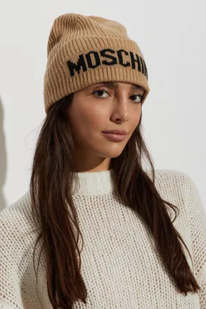 Moschino Cap With Logo, Unisex, Brown