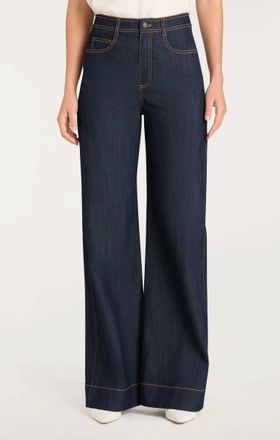 Cinq &agrave; Sept Long Betsy Wide Leg Pant In Indigo