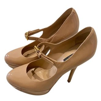 Dolce & Gabbana Nude Patent Mary-Jane Pumps Size 37