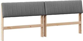 vidaXL Upholstered Headboard Dark Grey 200 cm Solid Pine Wood vidaXL