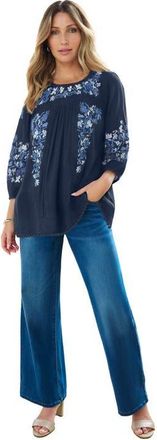 Roaman's Boho Floral Tunic in Navy Boho Floral at Nordstrom, Size 38