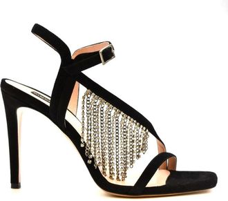 Pinko Pinko, Schoenen, Dames, Zwart, 39 EU, Su&egrave;de, Zwarte Stiletto Sandalen Lente/Zomer