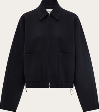 Ferragamo Donna Bomber corto in misto cashmere Nero