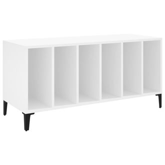 vidaXL Mueble Para Discos Madera Contrachapada Blanco 100x38x48 Cm Vidaxl