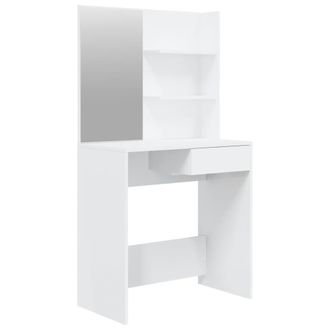 vidaXL Tocador Con Espejo Blanco Brillante 74,5x40x141 Cm Vidaxl