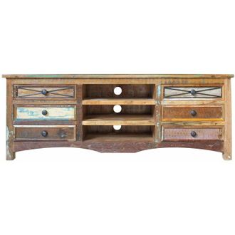 Massivmoebel24 nature of spirit 16 Mobile tv in legno riciclato - laccato / multicolore 160x45x60