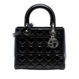 Dior Pre-owned Dior Medium Patent Cannage Lady Dior 01-BO-0112