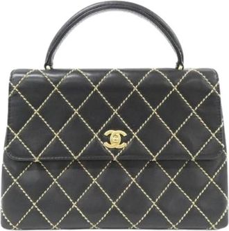 Chanel Pre-owned Wild Stitch Calf Shoulder Bag - Dames - Vintage Handtas - Zwart - ONE Size - Leer - Vintage