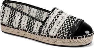 Karl Lagerfeld Millicent Espadrille Flat in Black/White at Nordstrom Rack, Size 6.5