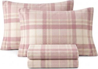 Laura Ashley Mulholland Plaid Cotton Flannel Sheet Set